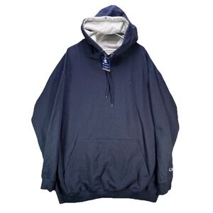 Champion Hoodie Mens 3XLT Blue Long Sleeve Fleece Sweatshirt Blank NWT